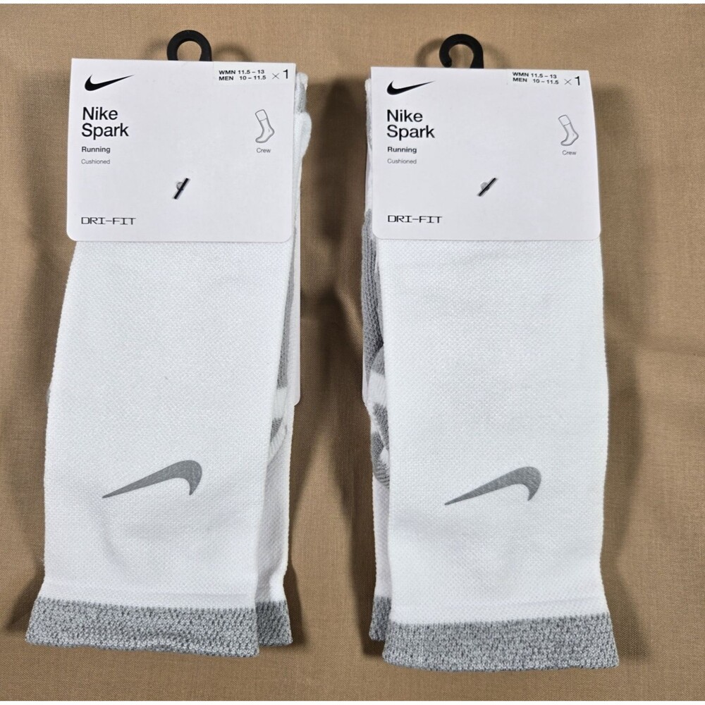 Nike Spark Set of 2 Crew Running Socks Men's 10-11.5 / Women's 11.5-13 New